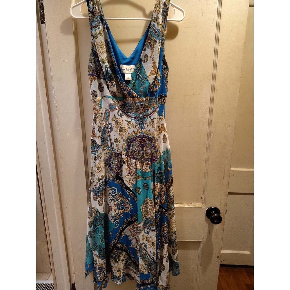 Paisley l Women's Polyester V-Neck Sleeveless Long Maxi Dress Size 16P